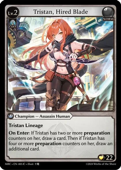 ヴァイスシュヴァルツ Grand Archive TCG CSR Tristan Grand Archive TCG Tristan, Hired Blade 005 Common Foil NM