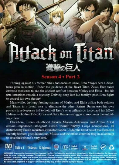 Attack on Titan: Final Season - Part 2 - Blu-ray + DVD : Various, Various:  Movies & TV 