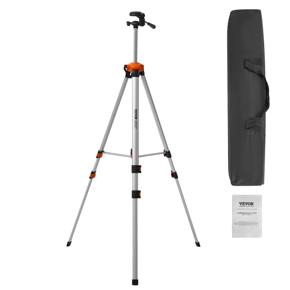 VEVOR Laser Level Tripod ¼ x 20 Thread 27.36-68.11 inch Height Adjustment