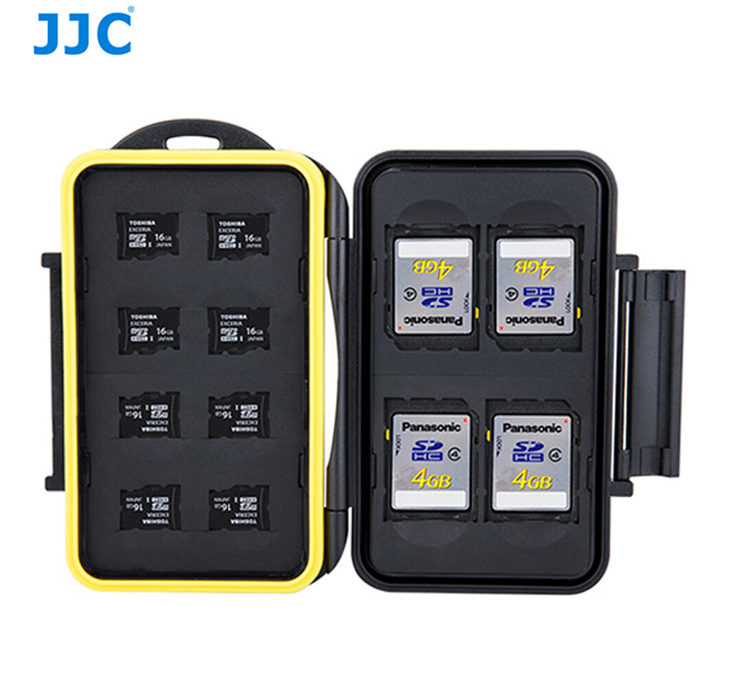 JJC Water Resistant Antishock Memory Card Case for 4 x SD & 8 x Micro