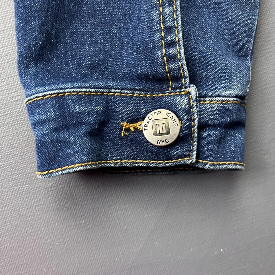 Chaqueta de Jean Tractor Niñas 12 Azul Denim Recortada Western Y2K Abotonada Informal Foto 4 de 4