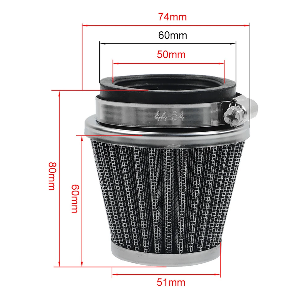 4PCS Carburetor Air Filter Intake Cleaner Pod 50mm for Motorcycle Yamaha Honda - Image 2 of 4