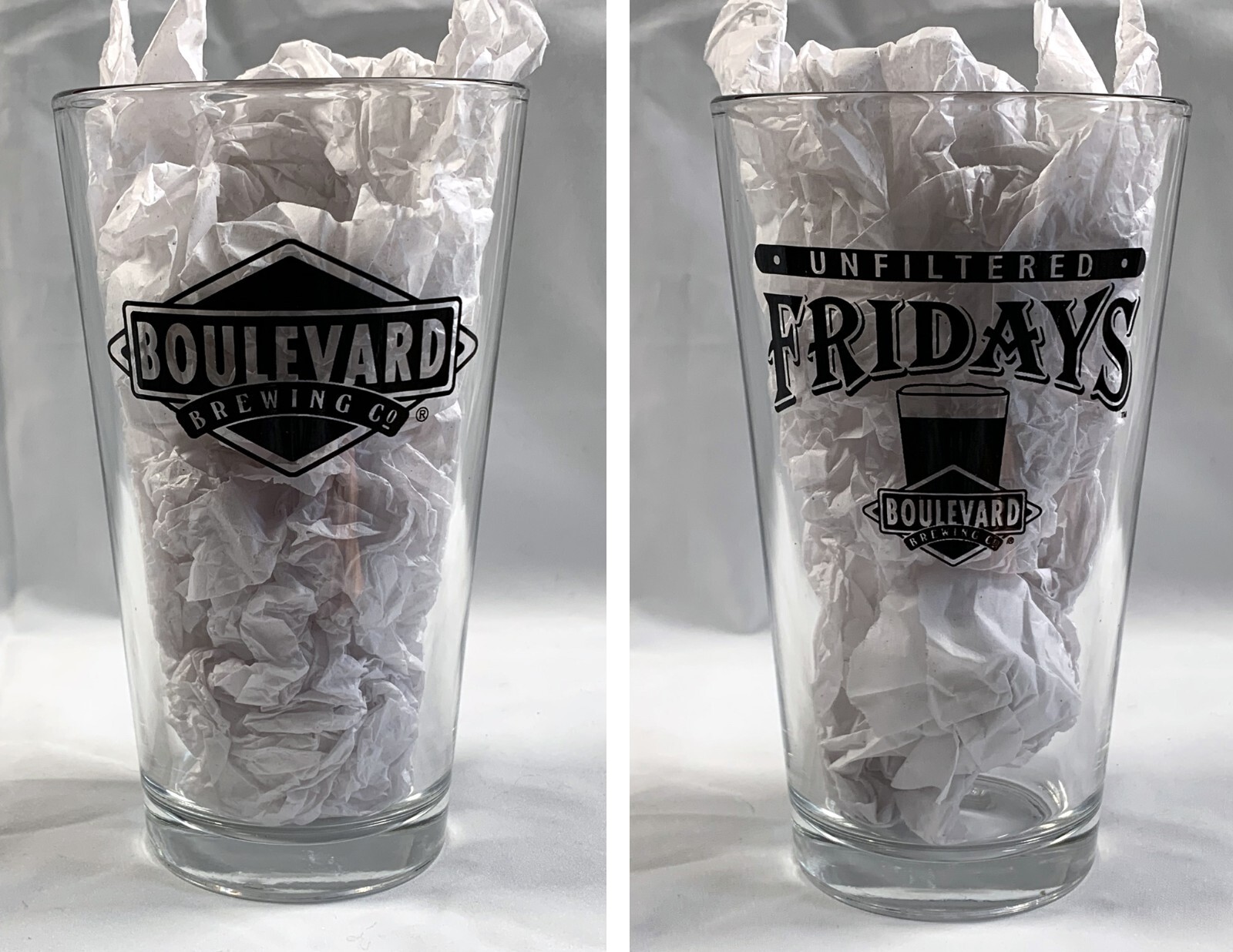 Boulevard Brewing Unfiltered Fridays Beer Pint Glass 14 oz Kansas City Brewery