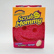  Scrub Mommy Scratch Free Scrub Dish Sponges Dual Sided Scrubber New Pink