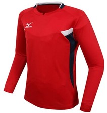 Mizuno Men GAME L/S T-Shirts Jersey Training Red Athletic Top Shirt P2MA7K1462