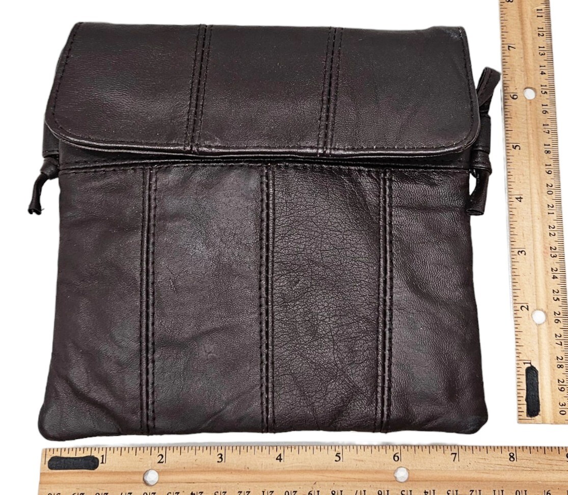 Retro Patchwork Multi Pocket Shoulder Purse - Bro… - image 2