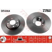 TRW 2X Bremsscheibe Vorne 260 BelüFtet FüR Renault Clio III BR0/1 CR0/1