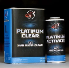 Platinum Clear Coat Gallon Kit 4:1 High Gloss Automotive Clearcoat FAST Hardener