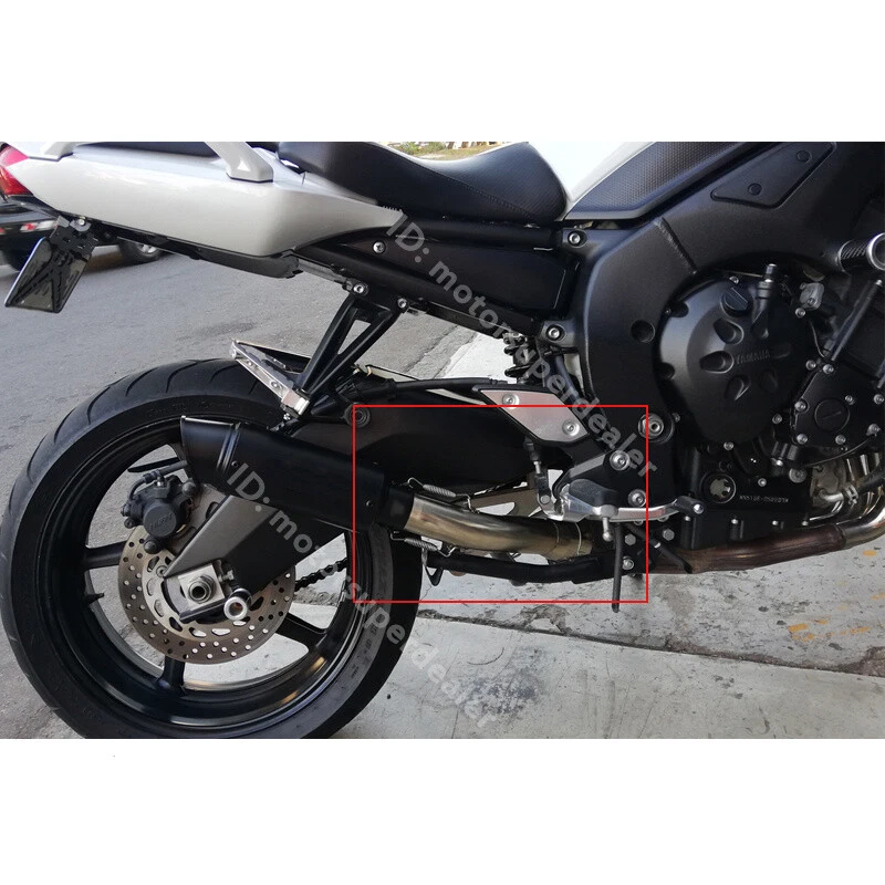 Silenciador de carbono para Yamaha FZ1 2006-15 Fazer tubo de escape enlace medio sistema deslizable Foto 2 de 4