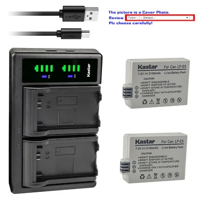 Kastar Battery LTD2 Charger for Canon LP-E5 LC-E5 & Canon EOS Rebel T1i Camera