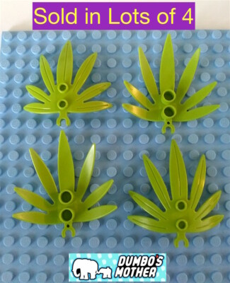 Lego Swordleaf Lime Green Plant 6 x 5 Palm Leaf with Clip City Harry Potter X4