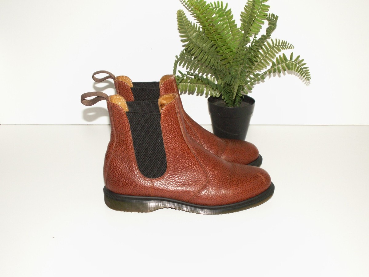 Brown Dr Martins Flora Martens FLORA Brown Leather Chelsea Boots