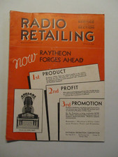 RADIO RETAILING MAGAZINE JULY 1934 RAYTHEON 4 PILLAR RADIO TUBES VINTAGE ADS