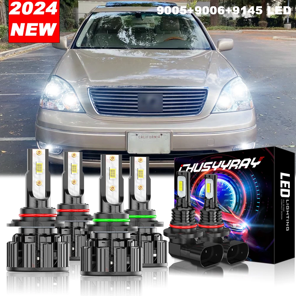 For Lexus LS430 2001-06 - 6x 6000K LED Headlight Bulbs High Low Beam Combo Kit