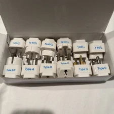 Ceptics Travel Adapter with Types A-M International Plug Adaptor Kit, Set of 12