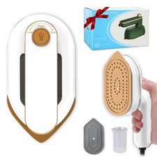 Mini Travel Iron, 2 In 1 Portable Foldable 180° Rotatable Handheld Moon White 