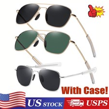 Gold Metal Aviator Sunglasses Premium Military Pilot Mens Polarized Sunglasses