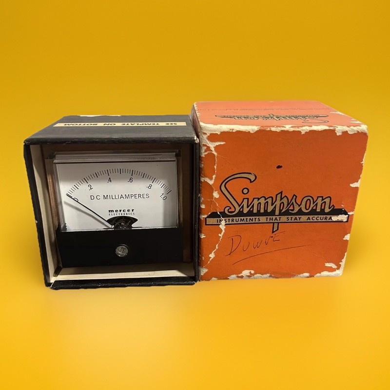 Vintage USA Simpson Mercer Electronics DC Milliamperes 0-1.0 Milliammeter NIB