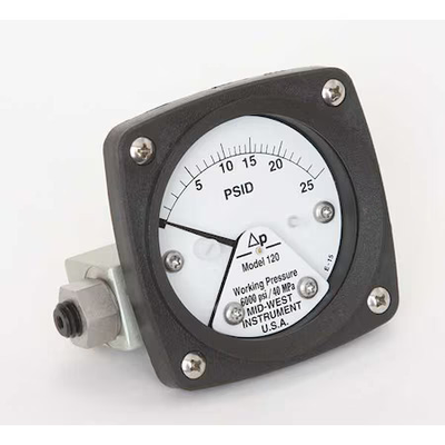 #ad Midwest Instrument 120 Sa 00 Oo 25P Pressure Gauge 0 To 25 Psi $430.99