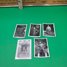 Vintage Lot of 5 Black White 2.5inx3.5in WWII Soldiers in Photos