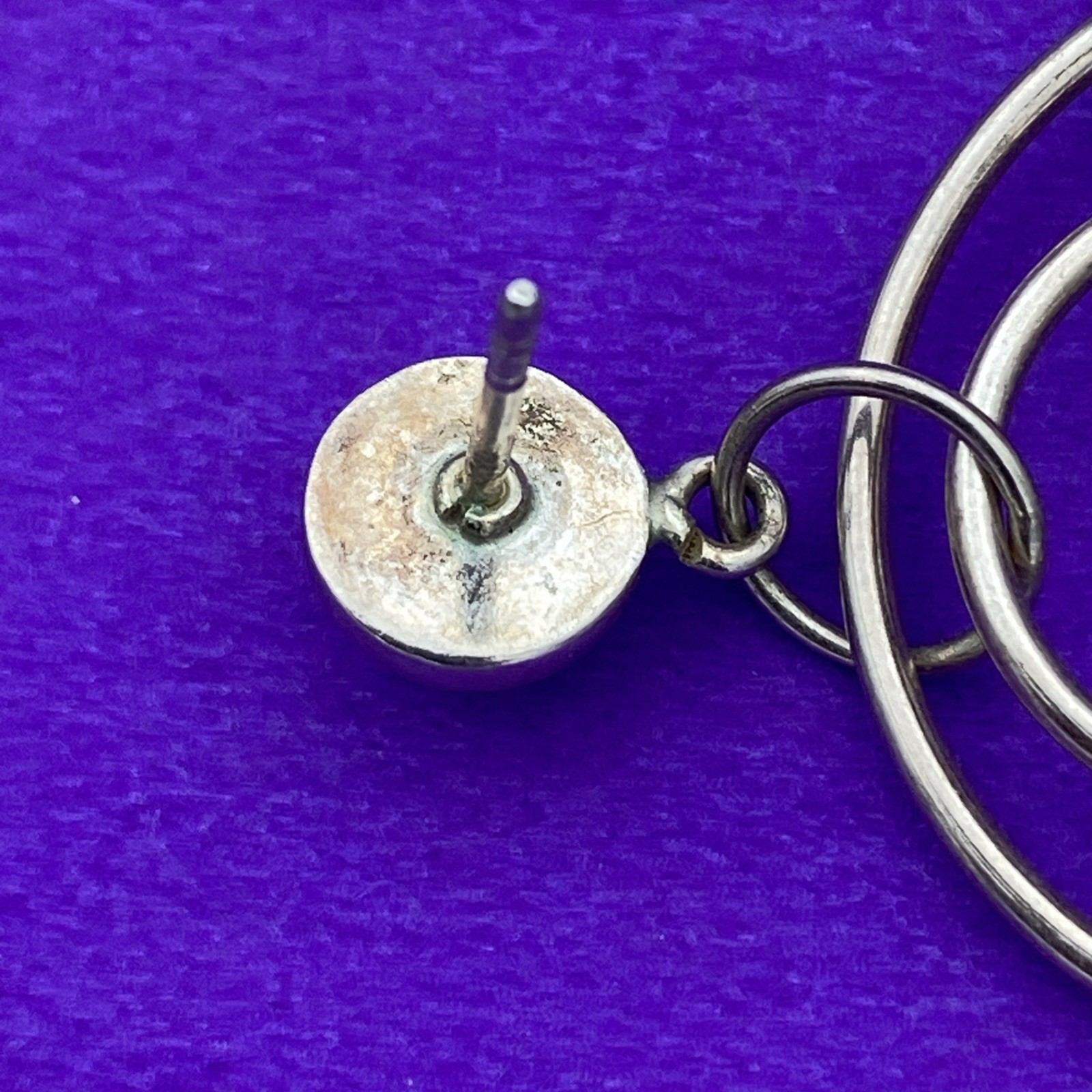 Vintage Sterling  Interlocking Floating Circles D… - image 4