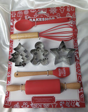 The Bakeshop Santa's Helper Kid's Christmas Cookie Cutter  Baking Utensil Set