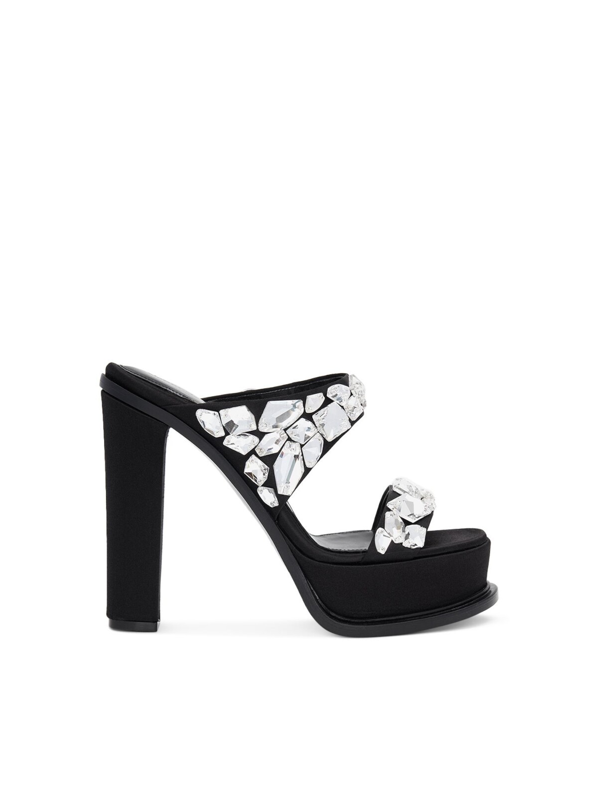 ALEXANDER MCQUEEN Womens Black 2 Platform Open Slip On Heeled Sandal 39 103490₽