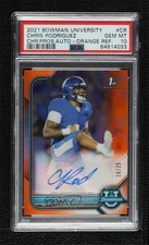 2021 Bowman U Orange Refractor 16/25 Chris Rodriguez Jr PSA 10 GEM MT Auto sl3