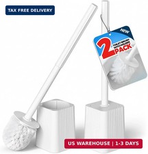2Pack Toilet Bowl Brush and Holder Set - Toilet Scrubber Brush,Cleaning Brush,Ba