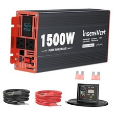 1500 Watt Pure Sine Wave Power Inverter DC 12V to 120V AC, with 2 1500W-12V