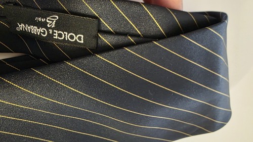 Dolce & Gabbana Basic D&G Striped Silk Tie. Made in Italy. - Picture 5 of 6