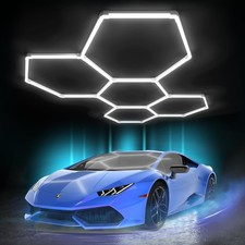 Hexagon Garage Lights 168W 5 Grids LED Garage Lights - Easy Install 6500K Sup...