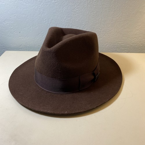 Indiana Jones offizieller Fedora-Hut vorne zum Einklemmen braun 100 % Wollfilz klein #IJ551 - Bild 3 von 17