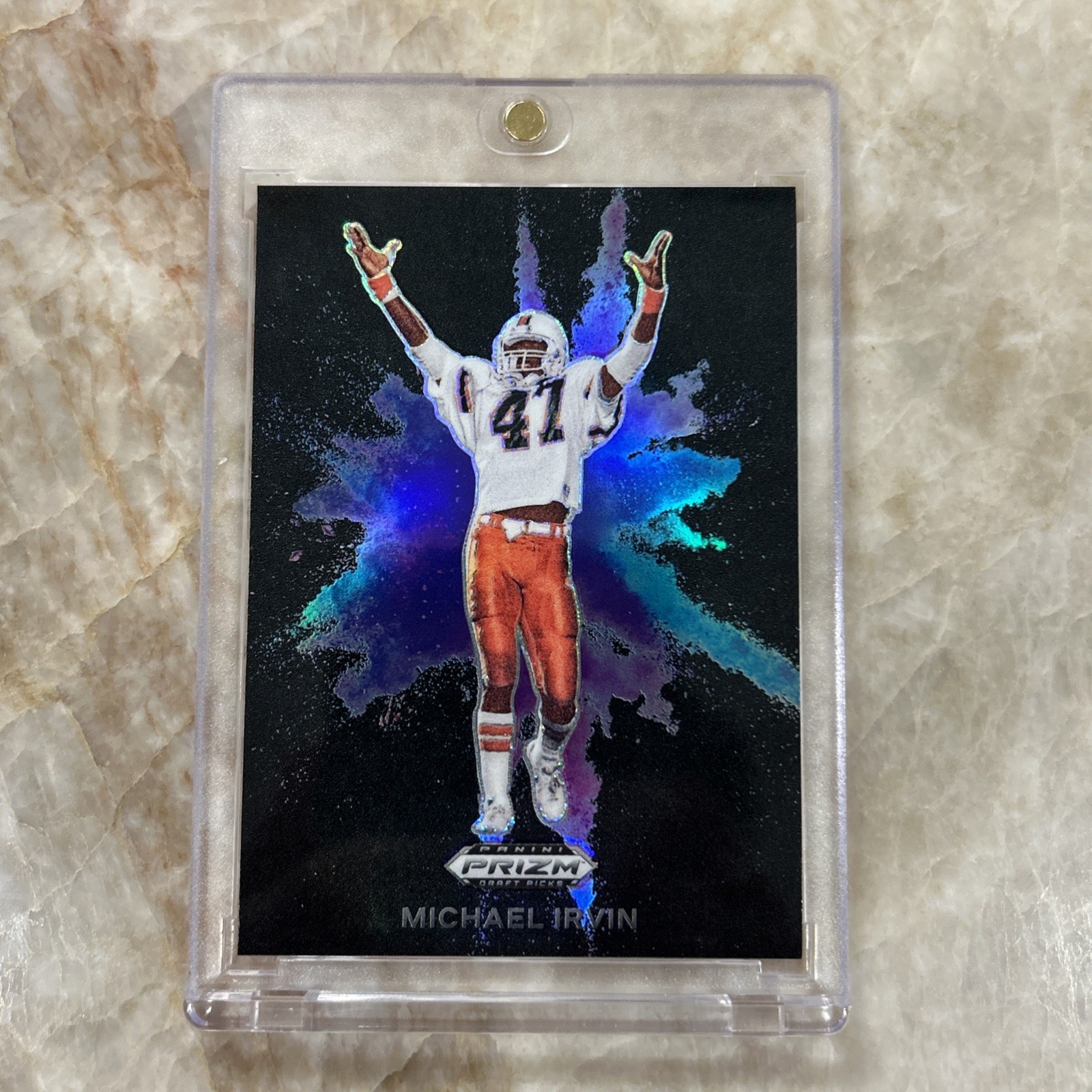 2024 Panini Prizm Draft Picks #CB-26 Michael Irvin Colorblast Black SSP Miami