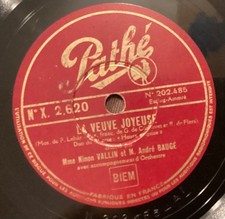 Ninon Vallin, André Baugé – 78 rpm Pathé X.2.620: La Veuve Joyeuse-Heure exquise