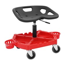 Rolling Garage Stool w Cup Holders Swivel Wheels Adjustable Height 330 lb