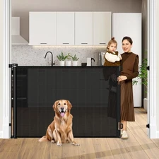 42" Tall X 80" Wide Retractable Baby Gates for Large Openings Extra Tall Dog ...