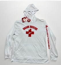 Shark Rescue Long Sleeve Shirt Hooded Rash Guard Youth Size 14 Swim UPF 50 NEW 