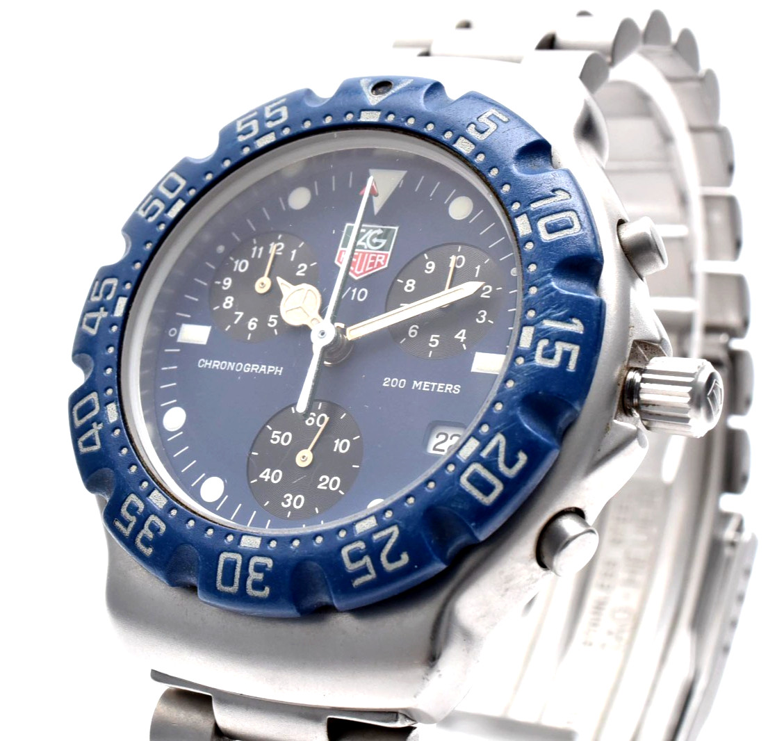 New battery [EXC+5 /Box] Tag Heuer Formula1 Chronograph 570.513 Blue Dial Quartz image 4