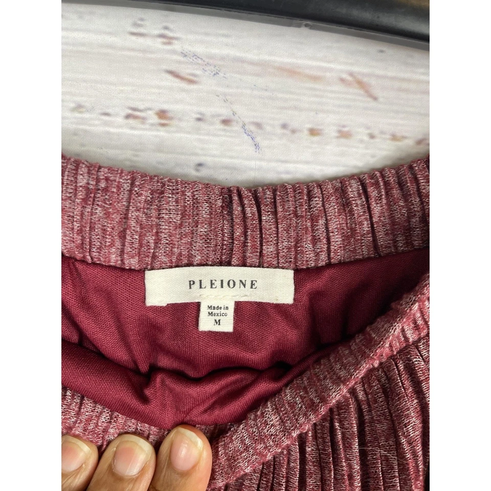 Falda Pleione para mujer mediana púrpura plisada longitud media texturizada boho chic Foto 3 de 4