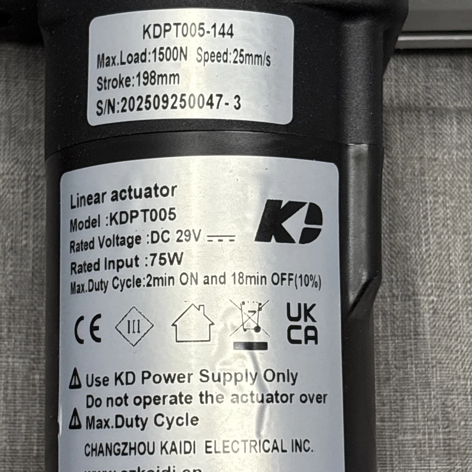 Sillas elevadoras reclinables eléctricas Kaidi Motor KDPT005-144 sofá eléctrico actuador lineal Foto 3 de 4