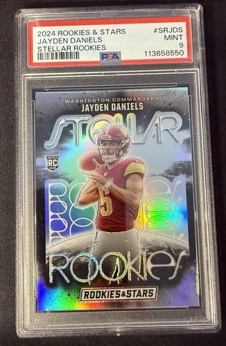 2024 Panini Rookies & Stars- Stellar Rookies Jayden Daniels #SR-JDS Silver PSA 9