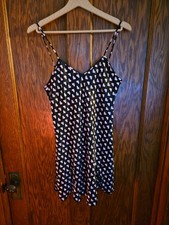 Satin Heart Slip Dress Girly Coquette Bows Size M