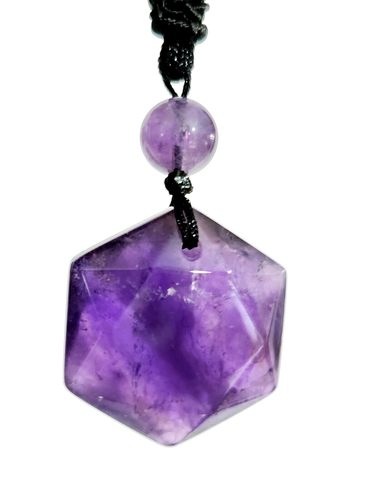 Collar de amatista Hexagrama Colgante Púrpura Piedra preciosa Protección... - Imagen 4 de 24