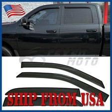 Fit 2010-2018 Dodge Ram 2500 3500 Crew Cab Window Visors Sun Rain Guards Smoke Fit 2010-2018 Dodge Ram 2500 3500 Crew Cab Window Visors Sun Rain Guards Smoke