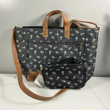 Thirty One Tote Step Up Ditzy Daisy Print & Food Pouch NEW Double Handles