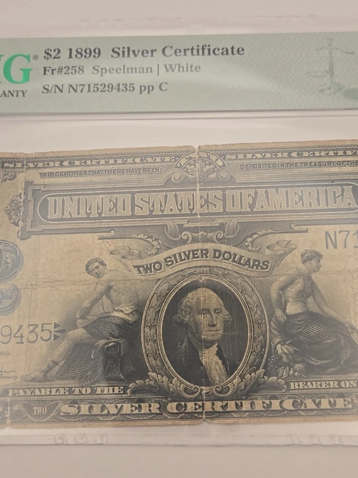 1899 $2 Large Size Silver Certificate PMG 10 - Image 3 of 4