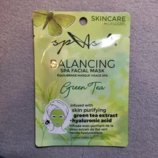 LASplash Skincare Balancing Spa Facial Mask Green Tea Hyaluronic Acid 0.9 fl oz