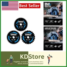 3-Pack 5-3/8" Carbide Tipped Circular Saw Blades for Wood & Metal