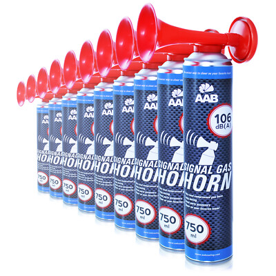 9 x AAB SIGNAL GAS HORN 750ml - GAS-HUPE, LUFT-HUPE, DRUCKLUFT-HUPE, HORN-S